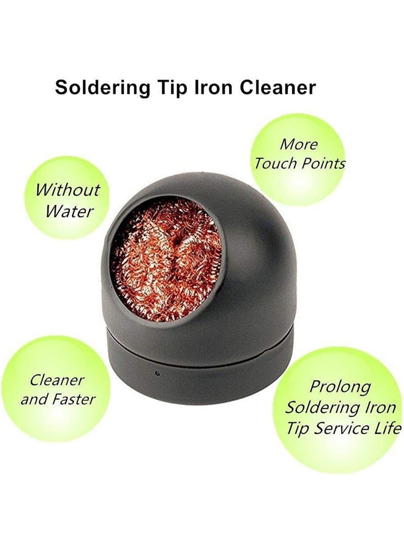 Soldering Tip Iron Cleaner Kit – Brass Wire Solder Tip Cleaning Ball with Base Holder, No Water Required, Tip Cleaner for Soldering Iron - Image 3